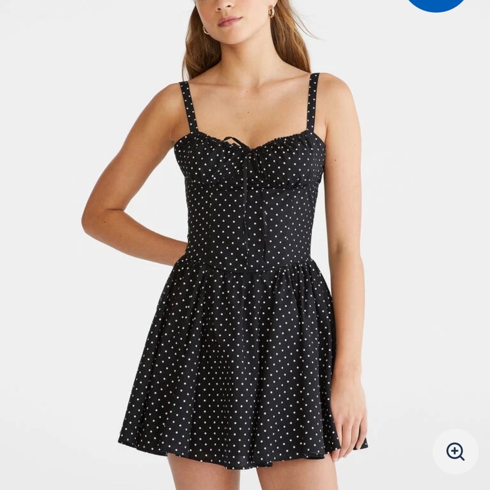 Polka Dot Sweetheart Corset Fit & Flare Dress